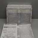 3-Pack Clear Stackable Storage Bins with Lids Magnetic Doors Open Front, Foldable, Folding Plastic Craft Containers Large Closet Organizers Box for Bedrooms Living Rooms Study Kids' Toys 24 QT (White)