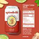 Spindrift Sparkling Water, Ginger Lime Mule Flavored, Made with Real Squeezed Fruit, 12 Fl Oz Cans, Pack of 24 (Only 11 Calories per Can) (EXP 03/22/27)