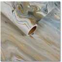CRE8TIVE Cyan Yellow Liquid Marble Contact Paper for Countertops Waterproof Peel and Stick Marble Wallpaper for Kitchen Desk Counter Top Covers 12"x80" Self Adhesive Vinyl Removable Bathroom Wallpaper