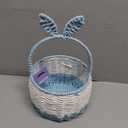 Woven Basket Hand Basket,Easter Decor,Camping Handwoven Storage Basket with Handle Easter Basket for Baby Shower Party Favors, White(Style F)