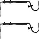 Kenney 3/4" Adjustable 4.5-6.125" Curtain Rod Mounting Brackets, Set of 4