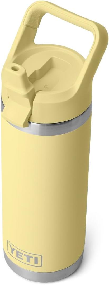 YETI Rambler 18 oz Bottle, Vacuum Insulated, Stainless Steel with Color Matching Straw Cap, Daybreak Yellow