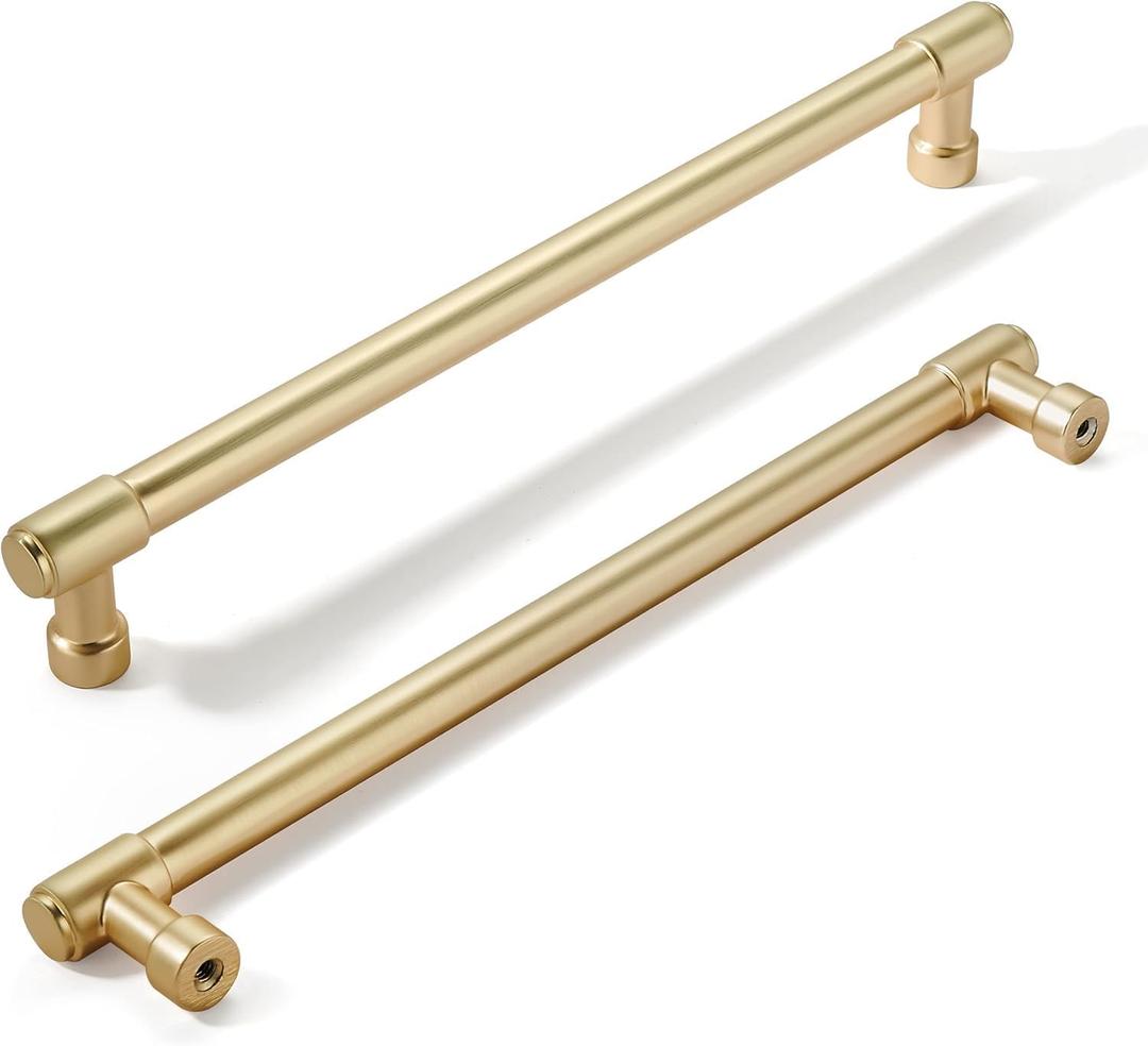 khtumeware 2 Pack 7-1/2 Inch(192mm) Brushed Gold Cabinet Pulls Kitchen Cabinet Hardware for Cupboard Drawer Pulls Dresser Handle
