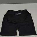 YEOREO Scrunch Butt Workout Shorts Women 3.5" Seamless V Cross Waist Sport Gym Amplify Shorts (Small, Black)
