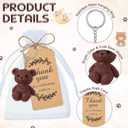 Roowest 36 Set Bear Party Favors Mini Bear Keychains with Organza Bags Thank You Tags for Birthday Party Return Favors Supplies Thank You Gifts
