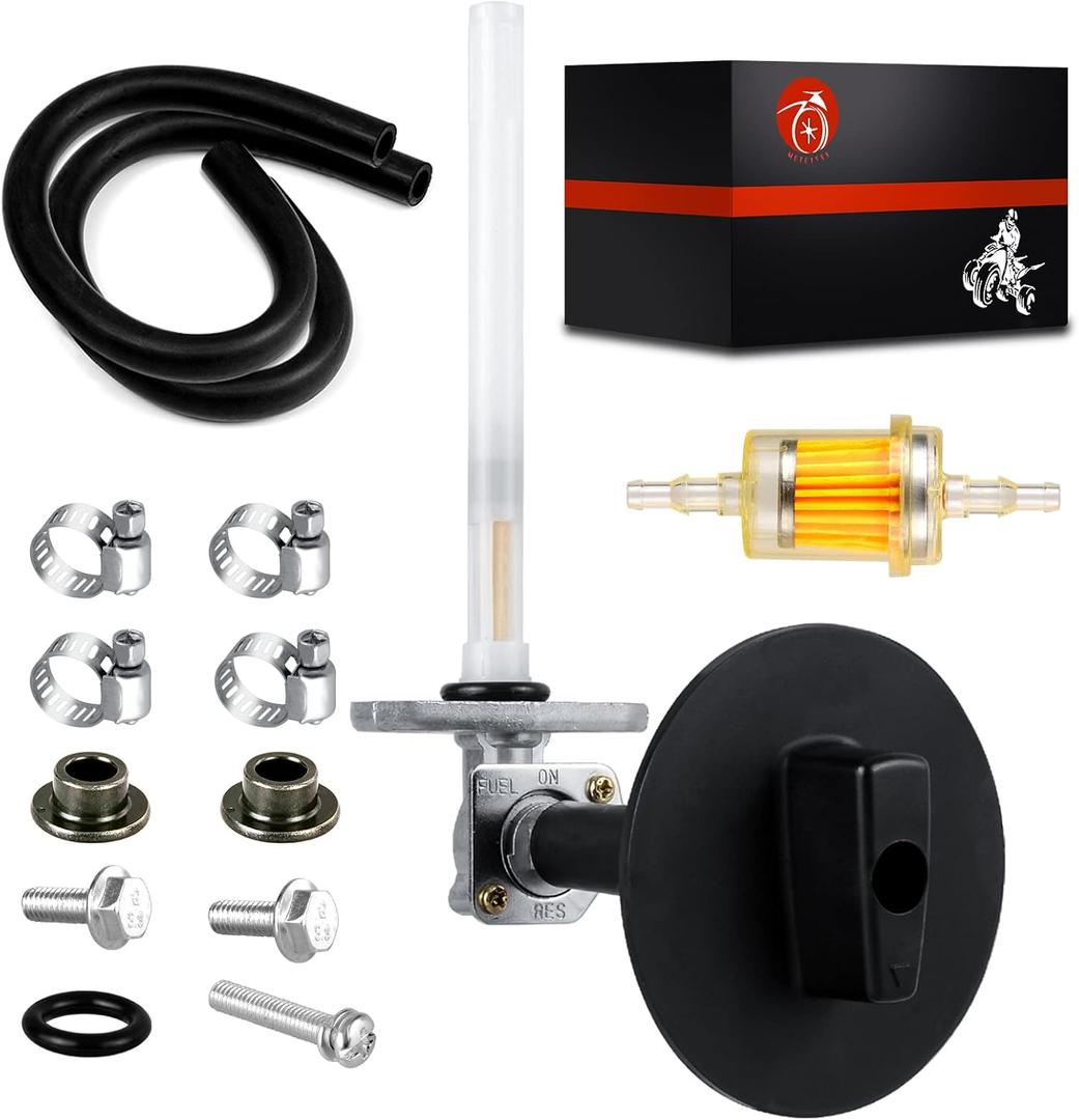MOTO1988 Fuel Cock Valve Petcock Lever Screw and Shut Off Switch For Honda Recon 250 TRX250 Rancher 350 TRX350 Foreman 400 Rancher 420 TRX420 Foreman 450 FourTrax Foreman Rubicon 500 16950-HM7-003
