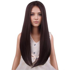 Dark Brown Wig for Kids Child Long Straight Brown Hair Wigs for Girls Synthetic Wig with Wig Cap