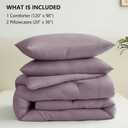 CozyLux Oversized King Comforter Set Dusty Purple, 3 Pieces 120x98 Solid Breathable Bedding Sets, Grayish Purple Luxury Soft Lightweight Bed Set with Down Alternative Comforter and 2 Pillowcases
