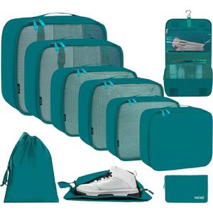 BAGAIL 6 Set Packing Cubes Various Sizes Packing Organizer for Travel Accessories Luggage Carry On Suitcase 
