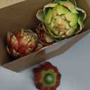 Timgle 6 Pcs Colorful Artificial Artichokes Fake Vegetables and Fruits for Summer Kitchen Wedding Bowl and Vase Decorations (Large)