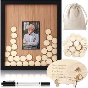 Chumia 13 x 11 Retirement Guest Book Alternative with Memory Sign, Classic
