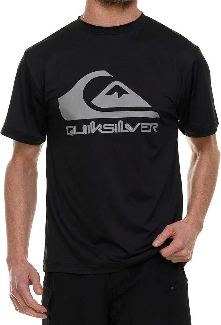 Quiksilver Rash Guard for Men UPF 50+ Big and Tall Swim Long & Short Sleeve Shirt (4X, Black)