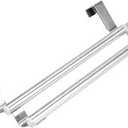 Double Layer Towel Rack Stainless Steel Hangers Wall Storage Cabinet Hanger Wall Mounted Towel Holder Cupboard Towel Holder Wall Mounted Clothes Rack Door Towel Shelf No Punching