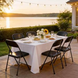 6 Pack Black Folding Chairs with Padded Cushion & Backrest, Comfortable Cushioned Seat with Durable Metal Frame, Portable Stackable Foldable Chair for Home, Office, Party, Indoor & Outdoor Events