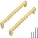 Goldenwarm 25 Pack 5 Inch Solid Cabinet Handles Gold Drawer Pulls Kitchen Cabinet Handles Square Bar Pulls Zinc Alloy Dresser Hardware for Cupboard Bedroom