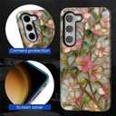 Case for Samsung Galaxy S23, Hybrid Heavy Duty 2 in 1 Full Body Rugged Shockproof Protection Glossy Case for Samsung Galaxy S23 Wildflower Stained Glass Garden