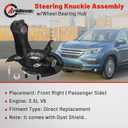 686-372 Front Right Steering Knuckle Fits for Honda Pilot 2016-2022 | 3.5L V6, 51211-TZ5-A00 45255-TZ5-A00 Passenger Side Spindle Knuckle w/Wheel Bearing Hub Assembly