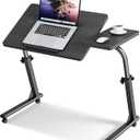 TV Tray Table, Mobile TV Dinner Trays for Eating on Couch, Folding Side Desk with Wheels, Tilt & Height Adjustable Snack Table Laptop Desk for Sofa Living Room Bedroom & Office (Black), 31.52 inches x 15.76 inches x 19.7 inches