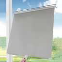 Roller Blinds with Suction Cups, Sunscreen Blackout Windows Roller Shades, Retractable Sunshade Roll Up Blinds, Thermal Insulated Curtains, Temporary Blinds No Drilling,Grey-75125cm(29.5 * 49.2in) (Gray)
