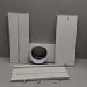 JEACENT Portable Air Conditioner Sliding Door AC Vent Kit, Universal Adjustable PVC Balcony Seal Kit Plates Up to 90 Inches, for 5.1" and 5.9" Diameter Portable AC Exhaust Hose