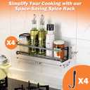 Bunoxea Spice Rack Wall Mounted 4 Pack,Space-Saving Spice Organizer for Spice Jars and Seasonings,Screw or Adhesive Hanging Spice Rack Organizer for Your Kitchen Cabinet,Pantry Door,11.41x2.75x2.75in