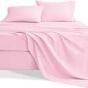 Queen Sheet Set, 4 Pieces Hotel Luxury Soft Microfiber Queen Bed Sheets Set, Up to 16" Deep Pockets, Oeko-Tex Sheets with Elastic, Breathable, Wrinkle Free (Light Pink, Queen)