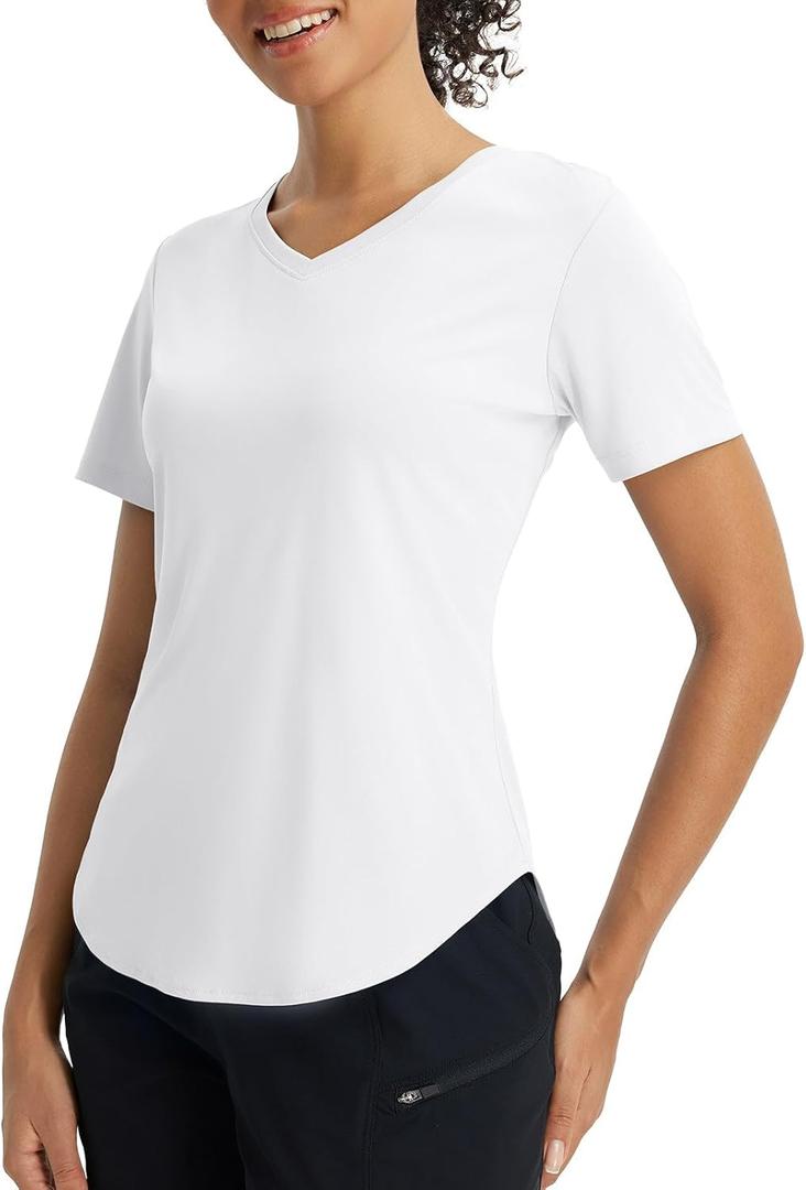 baleaf Women's Short Sleeve Shirts UPF 50+ Sun Shirt V Neck UV Workout Moisture Wicking Quick Dry T-Shirts
Size -L