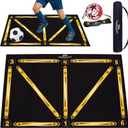 PodiuMax Soccer Training Mat, Football Training Mat with 1 Kick Back Trainer for Kids, Non-Slip Silent for Dribbling, Footwork, Agility, Soccer Training Equipment Indoor Outdoor