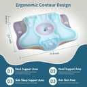 Ylekto Cervical Neck Pillow for Pain Relief - Ergonomic Memory Foam Pillows for Sleeping, Cooling Side Sleeper Pillow for Neck Support, Contour Orthopedic Bed Pillow for Sleepers