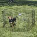 MidWest Homes for Pets 30-Inch Exercise Pen, for Indoor and Outdoor Use, 16 Sq Feet of Play, Single Door Folding Dog Pen, with Large Door Opening & Secure Latch, Easy to Set Up, Foldable Dog Playpen