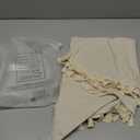 AMZALI Washable Cotton Linen Tablecloths Fabric Tassel Tablecloth Dust-Proof Table Cover for Kitchen Dinning Tabletop Home Decoration (Round 60 Inch, Linen)