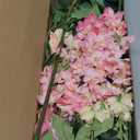 Pink Silk Delphinium Flowers Combo Clematis Greenery 8pcs Long Stem Pink Fake Larkspur Flowers Floral Arrangements for Tall Vase Table Party Home Decor