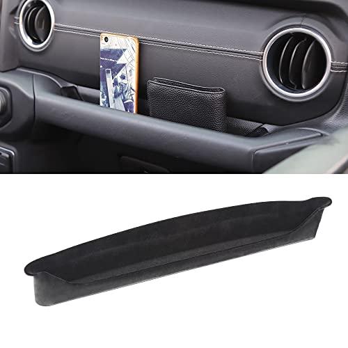 Savadicar JL GrabTray Passenger Storage Tray Organizer Grab Handle Accessory Box for 2018-2023 Jeep Wrangler JL JLU & Gladiator JT, Add Microfibers, Interior Accessories, Black