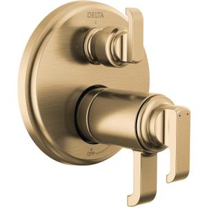 Delta Faucet Tetra 17T Series Gold 3-Setting Integrated Diverter Valve Trim Kit, Gold Diverter Valve Trim Kit, Shower Trim Kit, Lumicoat Champagne Bronze T27T889-CZ-PR (Valve Not Included)