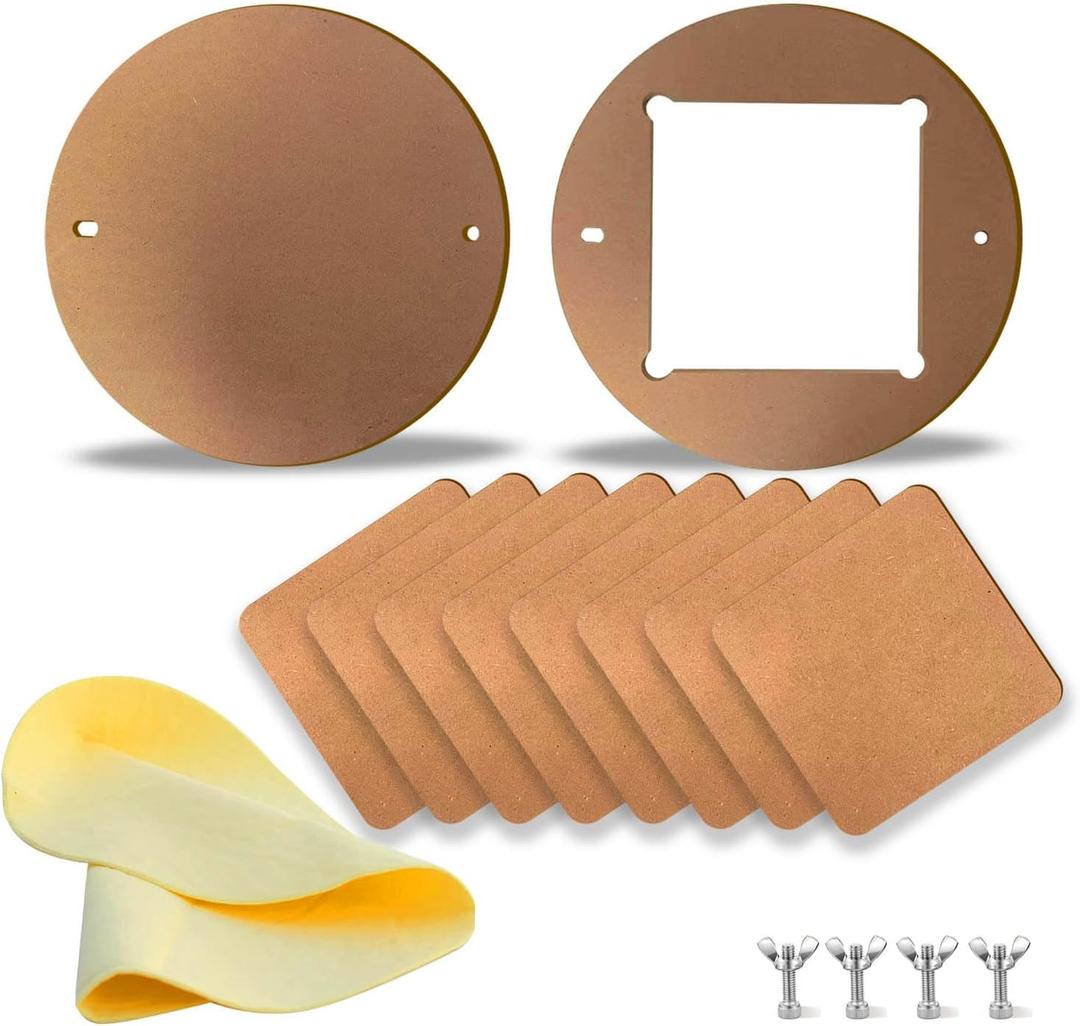 Gkesgm 2 Pcs 12" Round Pottery Wheel Bats and 8 Pcs 7" Square Inner Bats with 1Pc Batmate for Potters and Clay Artists,Ceramic Bat System for Clay Making and Sculpting
