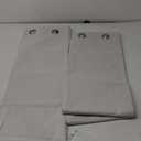 MIULEE 100% Blackout Linen Textured Curtains for Bedroom Solid Thermal Insulated Ivory Grommet Room Darkening Curtains & Drapes Luxury Decor for Living Room Nursery 52 x 96 Inch (2 Panels)