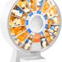 Daviky Pill Dispenser Daily, Large Pill Organizer with Wall-Mounted or Standing Use, 14 Days Pill Box, Push Button Design, Weekly Pill Organizer for Vitamin, Medicine.Supplement, Fish Oil (White)