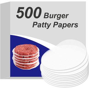 Burger Patty Paper Round 4.5 Inch Set of 500 Non Stick Pad for Press Patty Hamburger Parchment Papers