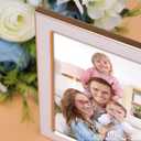 Giftgarden 4x6 Double Picture Frame White with Tempered Glass Display 4 by 6 Photo, Metal Hinged Folding Frame for Tabletop or Wall