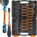 33PCS Magnetic Nut Driver Set with Long Handle | 6 Inch Long Nut Driver Set | SAE and Metric | 1/4 Inch Hex Shank | Cr-V Steel