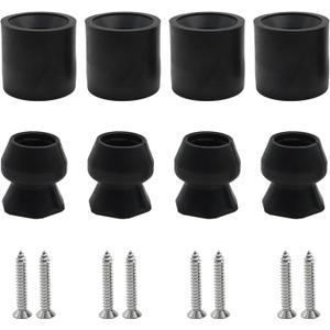 EATAKWARD 4Pcs Trailer Door Holder Kit, Black Low Profile Bumper Door Holder Replacement for Most RV Trailer Camper Cargo Hold