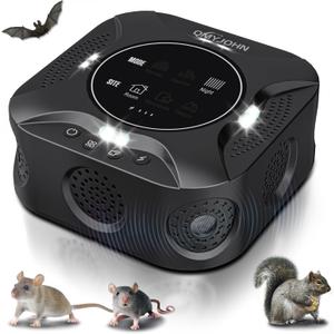 Indoor Ultrasonic Pest Repeller Plug-in,with a Display Screen & LED Strobe Light,Effectively Repels Mice,Squirrels,roaches & Other Rodents Up to 3900 Sq.Ft.Suitable for attics,garages,etc.