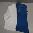 Boys 3Pcs Clothing Sets Cotton Long Sleeve Bowtie Shirts +Vest +Pants Casual Suit (4T/110, Dark Blue)