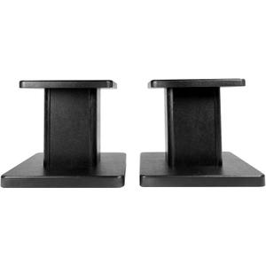 Rockville RHT8G Desktop Speaker Stands, 8-Inch Height, 66 lbs Capacity, Grey, Vibration Isolation Pads, Premium Wood Build, Cable Management, Perfect for Studio Monitors and Bookshelf Speakers
