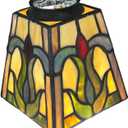 [HUIMEIJU] Tiffany lampshade, square lampshade, colored glass lampshade, Fan lampshade replacement, wall lampshade, pendant lampshade replacement, separate lampshade, HMJ6036