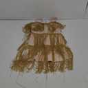 Qiylii Kid Girls Sequin Fringe Tassel Dress Sleeveless Dance Twirly Dresses Sparkly Latin Dress Concert Outfit Gift Children (8-9 Years, Gold)