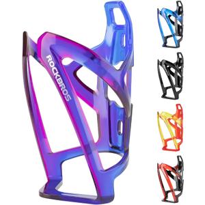 ROCKBROS Bike Water Bottle Holder Ultra-Light Bicycle Bottle Cages with Screws Tool, Universal Bike Cup Holder Rack for Road MTB Bikes (Standard, Purple-Blue)
