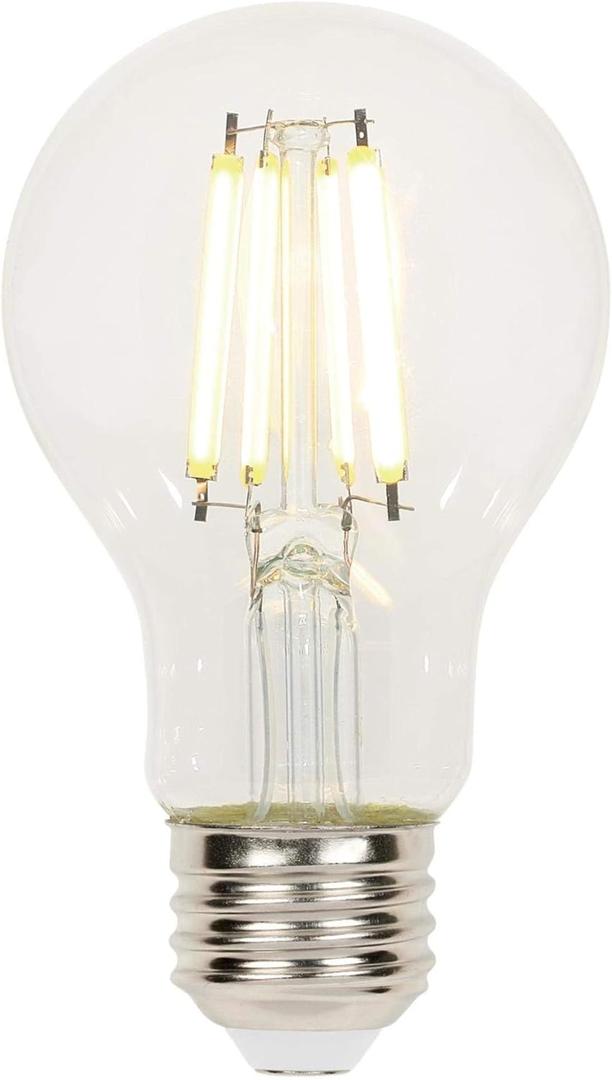 Westinghouse 5316500 6.5 Watt (60 Watt Equivalent) A19 Dimmable Clear Filament LED Light Bulb, Medium Base, Single