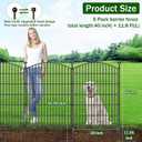 No Dig Decorative Garden Fence 5 Panels with Gate, 40 in (H) x 11.8 ft (L), Dog Fence Outdoor for YardRustproof Metal Animal Barrier Ground Stakes Fencing for Garden, Patio, Flower Bed