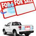 2 Pack Magnetic FOR SALE Sign Car, FOR SALE Signs for Vehicles, Magnet Signs for Vehicles, Heavy Duty Magnet, Writable Dry Erase Sheet, Reusable, High Visibility, 12.2''*9.06'', Included 4 Adhesive Pads